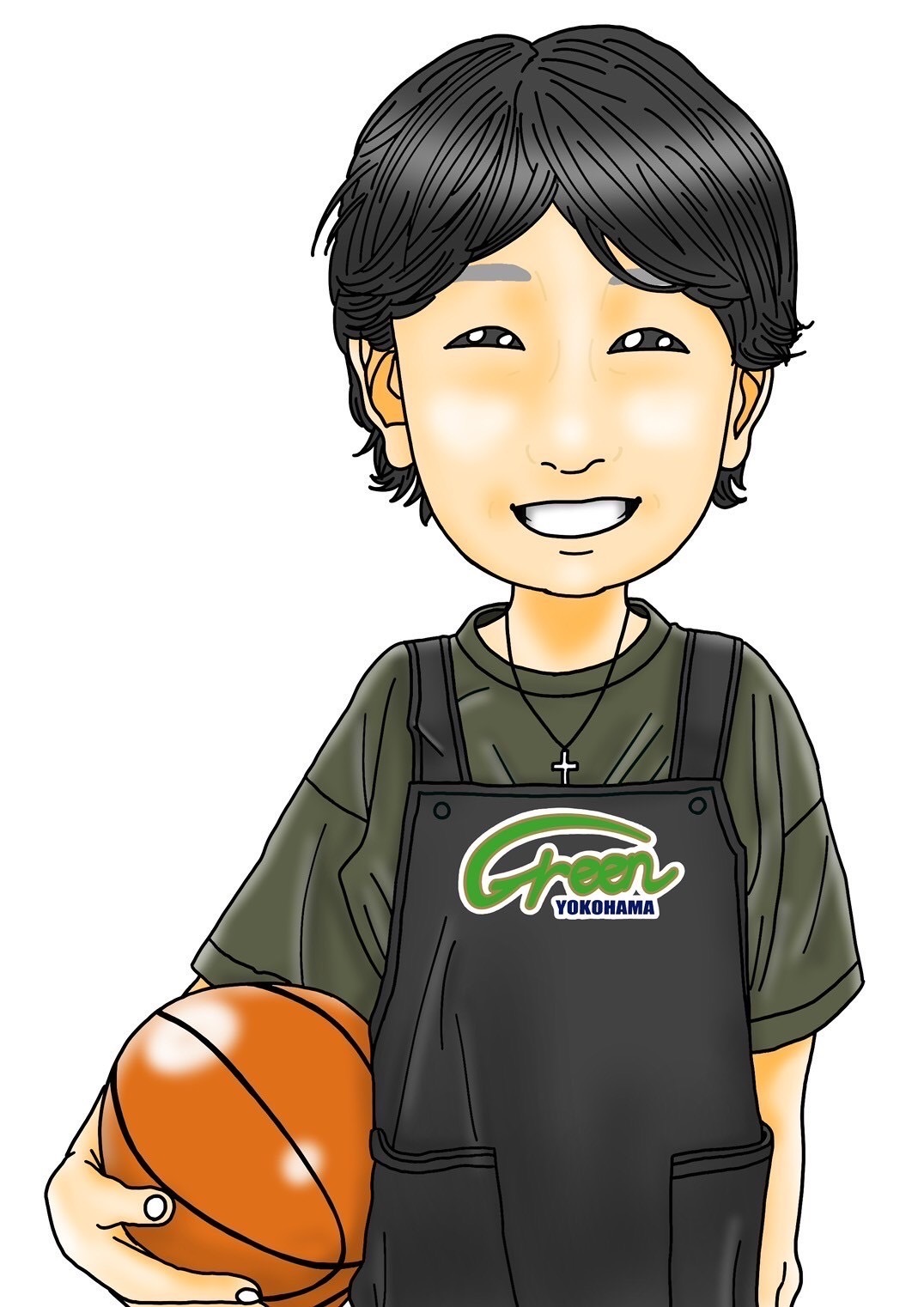 イラスト：男性従業員の似顔絵